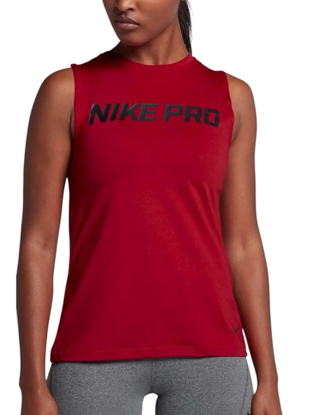 Nike Pro Dri-FIT Women's Red Black Intertwist Muscle Activewear Tank Top L